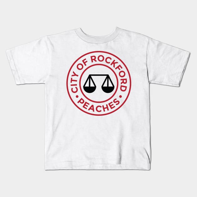 Rockford Peaches Logo Kids T-Shirt by ButterfliesT